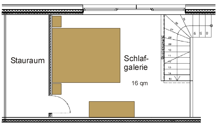 Dachgeschoss der Ferienwohnung