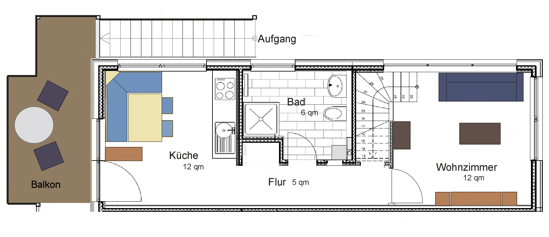 Obergeschoss der Ferienwohnung